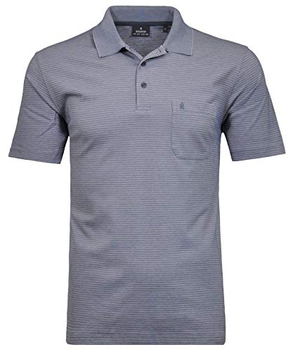 Ragman Herren Softknit-Polo fein gestreift,Taupe,M von RAGMAN