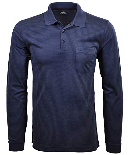 Ragman Herren Softknit-Polo Fineliner, Langarm,S,Azur von RAGMAN