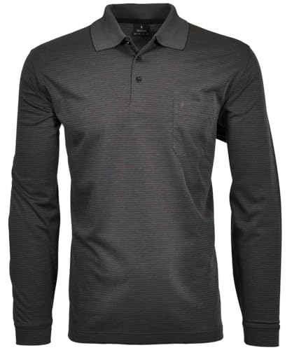 Ragman Herren Softknit-Polo Fineliner, Langarm,S,Schiefer von RAGMAN