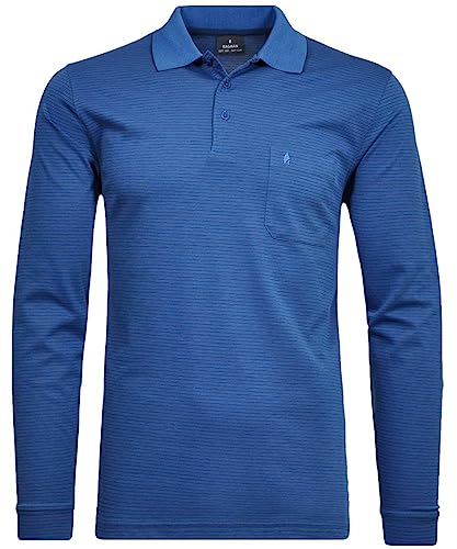 RAGMAN Herren Softknit-Polo Fineliner, Langarm L, Blau-Melange-765 von RAGMAN