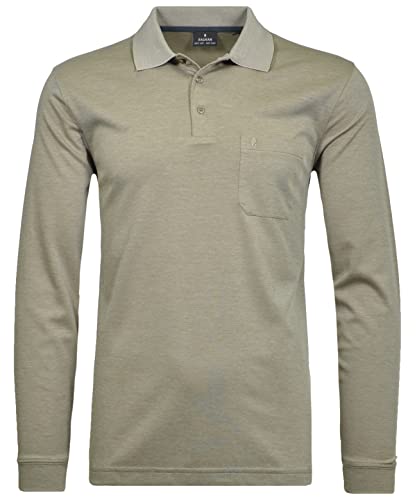 Ragman Herren Softknit-Polo Langarm L Kitt von RAGMAN