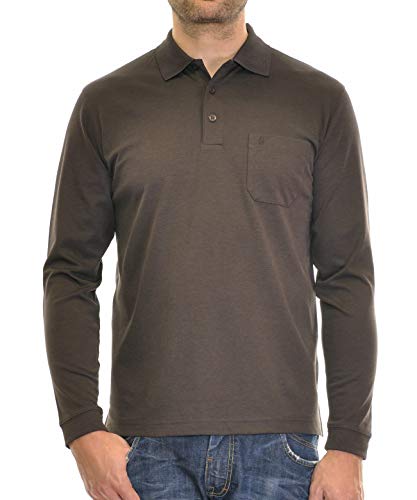 Ragman Herren Softknit-Polo Langarm M Schiefer von RAGMAN