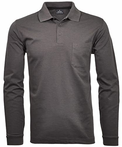 Ragman Herren Softknit-Polo Langarm XXL Schiefer von RAGMAN