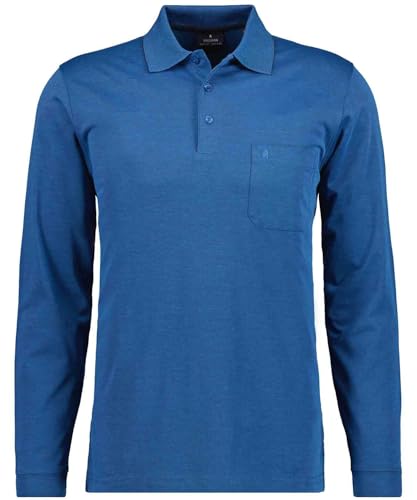 RAGMAN Herren Softknit-Polo mit Brusttasche, Langarm Blau-Melange-765, XL von RAGMAN