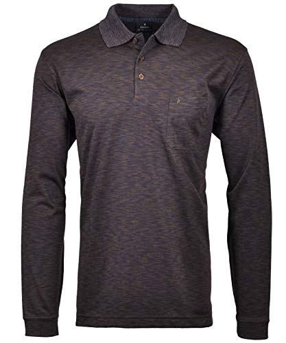 RAGMAN Herren Softknit-Polo Space dye 3XL, Blau meliert-164 von RAGMAN