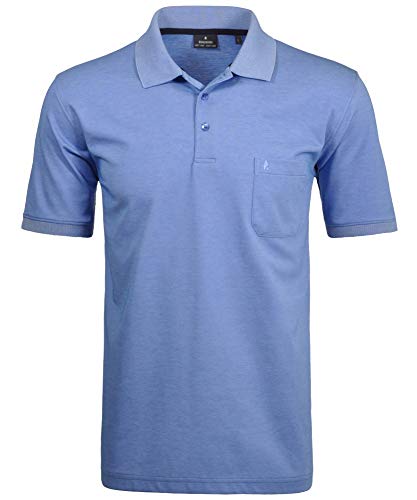 RAGMAN Herren Softknit-Polo mit Brusttasche, Kurzarm S, Blau-718 von RAGMAN