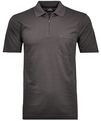 RAGMAN Herren Softknit-Polo mit Zip, fein gestreift XL, Schiefer-027 von RAGMAN