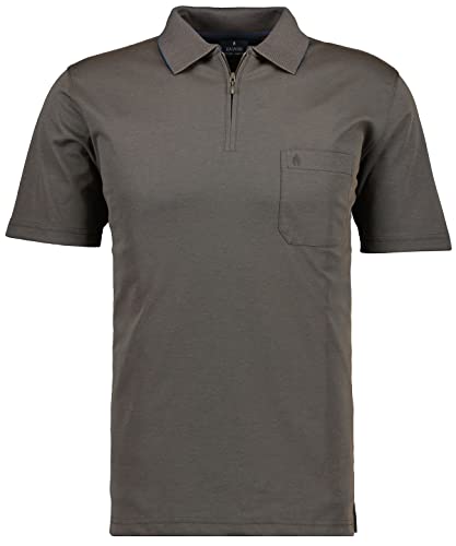 Ragman Herren Softknit-Poloshirt mit Zip L, Taupe dunkel-867 von RAGMAN