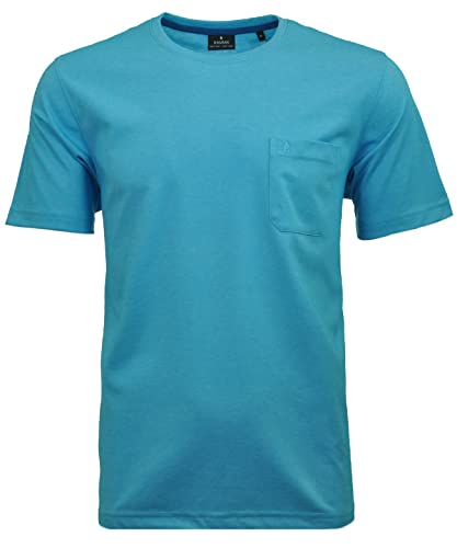 RAGMAN Herren Softknit T-Shirt Rundhals, mit Brusttasche 3XL, Ibiza Blau-742 von RAGMAN