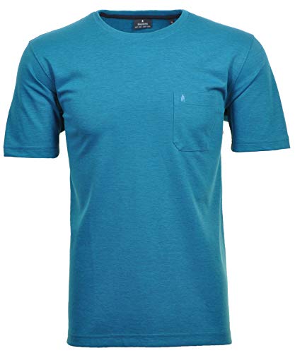 RAGMAN Herren Softknit T-Shirt Rundhals, mit Brusttasche M, Türkisblau-797 von RAGMAN