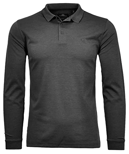 RAGMAN Herren Softknitpolo Langarm Modern Fit XXL, Anthrazit-019 von RAGMAN