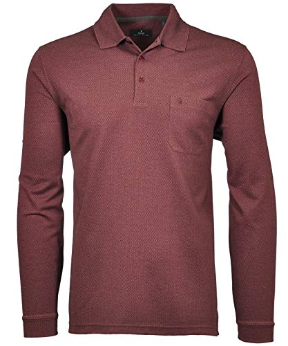 RAGMAN Herren Poloshirt Langarm Weinrot-061, XXL von RAGMAN