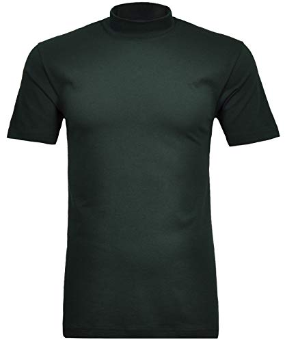 RAGMAN Herren Stehkragenshirt Kurzarm S, Dunkelgrün-386 von RAGMAN