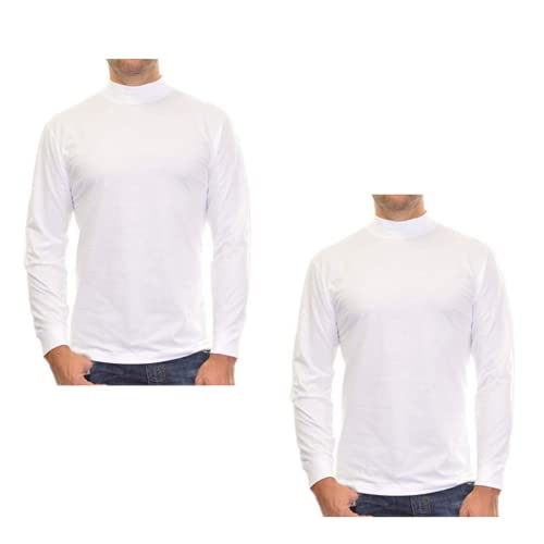 RAGMAN Herren Stehkragenshirt Langarm 2er Pack L, Weiss-006 von RAGMAN