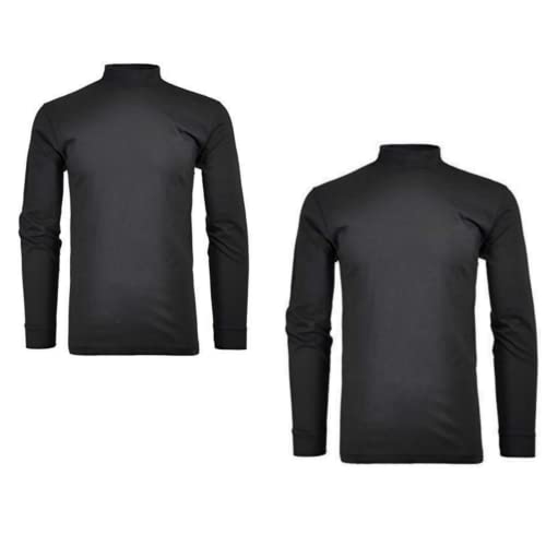 RAGMAN Herren Stehkragenshirt Langarm 2er Pack XXL, Schwarz-009 von RAGMAN