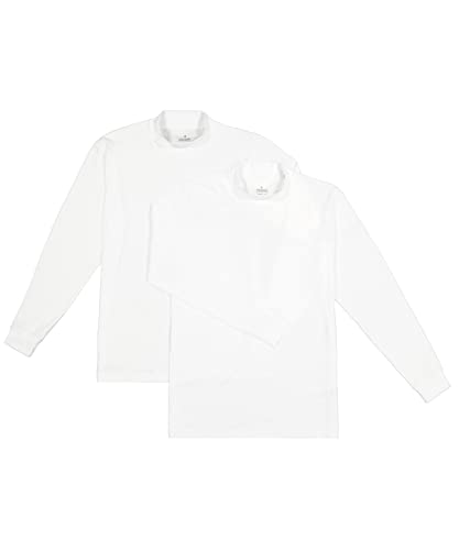 RAGMAN Herren Stehkragenshirt Langarm Doppelpack (as3, Alpha, xx_l, Regular, Regular, weiß/weiß, XXL) von RAGMAN