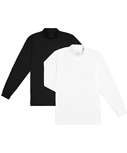 RAGMAN Herren Stehkragenshirt Langarm Doppelpack (as3, Alpha, xx_l, Regular, Regular, weiß/schwarz, XXL) von RAGMAN