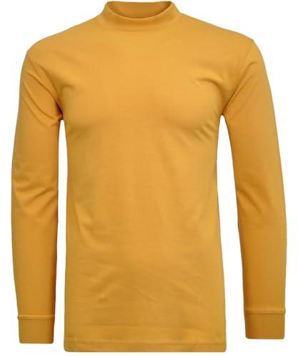 RAGMAN Herren Stehkragenshirt Langarm Kürbis-536, L von RAGMAN