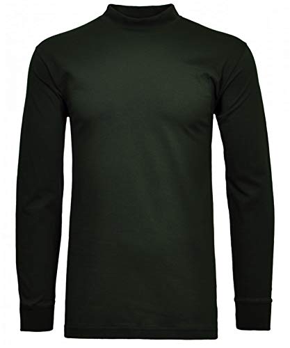 RAGMAN Herren Stehkragenshirt Langarm M, Dunkelgrün-386 von RAGMAN