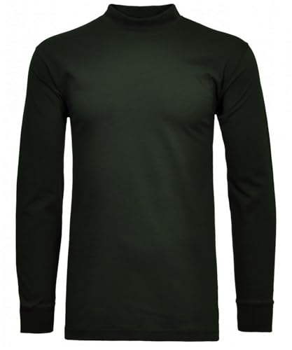 RAGMAN Herren Stehkragenshirt Langarm Dunkelgrün-386, XL von RAGMAN