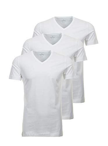 RAGMAN Herren T-Shirt 3er-Pack V-Neck Body Fit, Weiss, S von RAGMAN