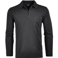 Ragman Langarm-Poloshirt mit Micropima-Baumwolle und Zip in S von Ragman
