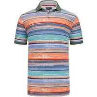 Ragman Piqué-Poloshirt mit abstraktem Streifenmuster von Ragman