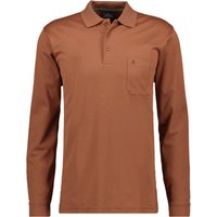 Ragman Soft Knit Langarm-Poloshirt mit Brusttasche und Logo-Stickerei in L von Ragman