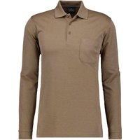 Ragman Soft Knit Langarm-Poloshirt mit Brusttasche und Logo-Stickerei in XXL von Ragman