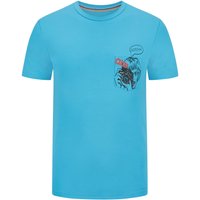 Ragman Stretch-T-Shirt mit Cartoon-Print auf Brusttasche von Ragman