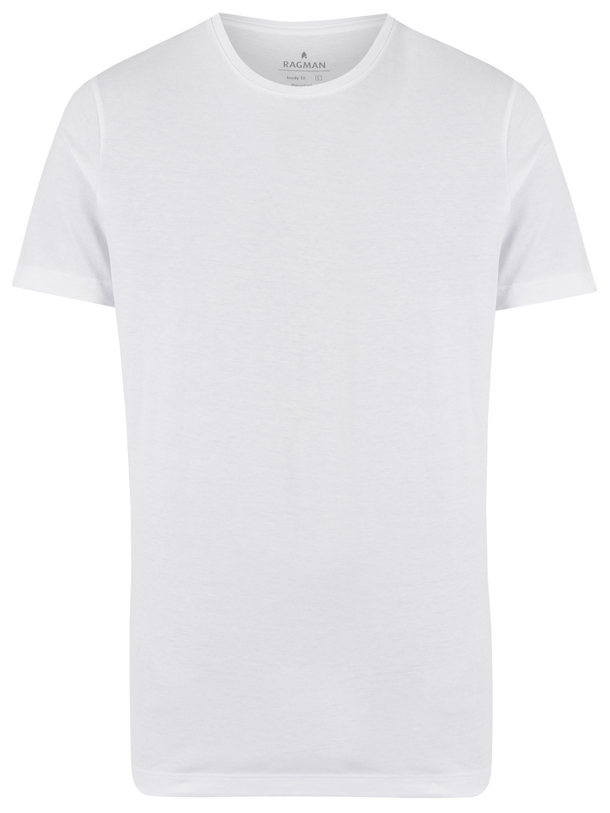 Ragman - T-Shirt Doppelpack - Body Fit - Rundhals - weiß von Ragman