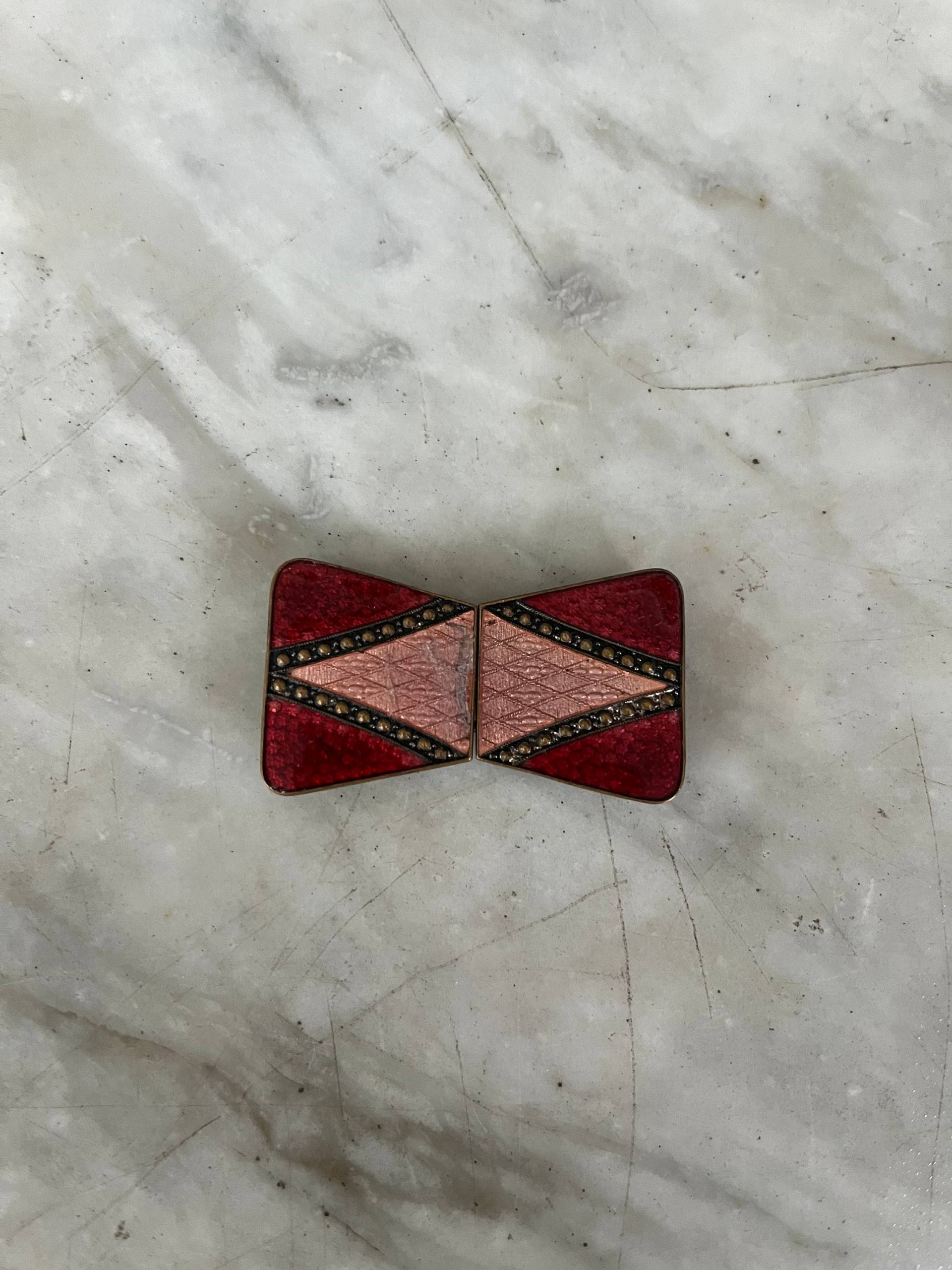 Vintage Art Deco Enamel Buckle von Ragslinenandlace
