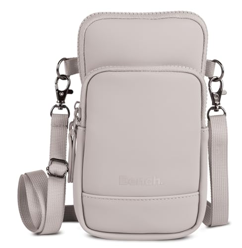 BENCH Damen und Herren Handytasche Umhängetasche Handtasche Schultertasche Crossbody-Tasche, hellgrau, 21 x 12 x 5 cm von Ragusa-Trade