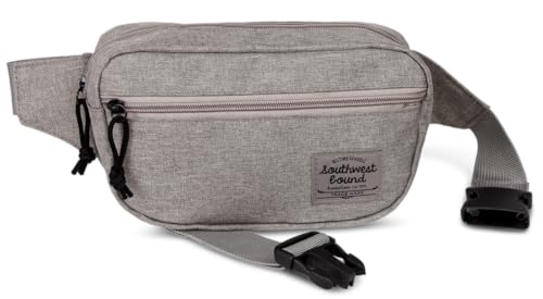 Classic Damen und Herren Bauchtasche Gürteltasche Hüfttasche Handytasche, hellgrau, 23 x 13 x 6 cm von Ragusa-Trade