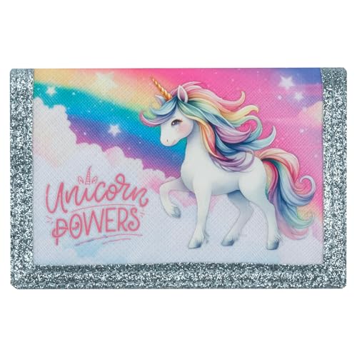 Mädchen Kinder Geldbeutel Portemonnaie Geldbörse mit tollem Einhorn Unicorn Pferd Motiv, blau, 12 x 8 x 1 cm von Ragusa-Trade