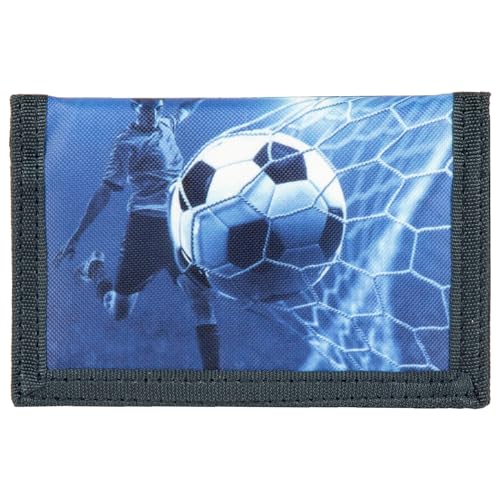 Ragusa-Trade Fussball - Soccer Geldbeutel Portemonnaie Geldbörse für Kinder Jungen, blau/schwarz, 12 x 8 x 1 cm von Ragusa-Trade