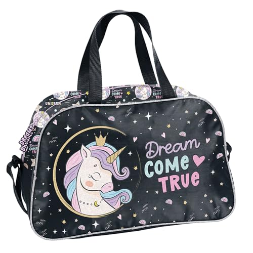 Ragusa-Trade Kinder Mädchen Einhorn Unicorn Pferde - Sporttasche Reisetasche (22JE), 40 x 25 x 15 cm, dunkelblau von Ragusa-Trade