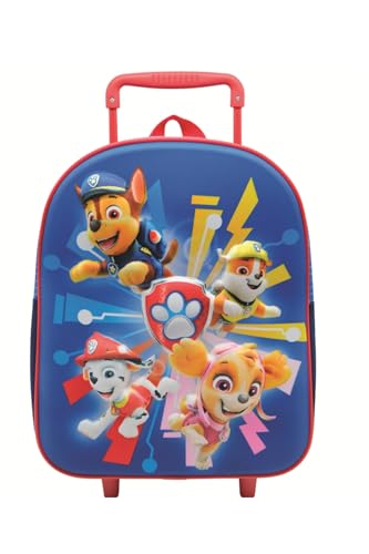 Ragusa-Trade Paw Patrol Chase Marshall Skye Kinder Trolley Kinderkoffer Weichgepäck Polyester 35,5 x 25 x 16 cm - verstellbare und fixierbare Teleskopstange, blau von Ragusa-Trade