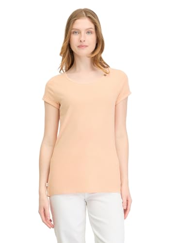 Basic T-Shirt FLLORAH GOTS mit gekrempelten Ärmelabschlüssen, Light Peach, M von Ragwear