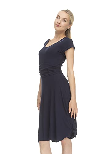 Ragwear IVONE SOLID Damen Frauen Kurzarmkleid,Kleid,Freizeitkleid,Sommerkleid,Shirtkleid,Kurzarm,Gummizug,Blau,L von Ragwear