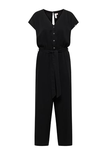 Jumpsuit GLINA mit weiten Beinen, Taschen und Keyhole-Ausschnitt im Rücken, BLACK, M von Ragwear
