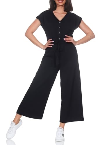 Jumpsuit GLINA mit weiten Beinen, Taschen und Keyhole-Ausschnitt im Rücken, BLACK, XXL von Ragwear