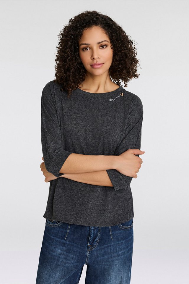 Ragwear 3/4-Arm-Shirt SHIMONA CORE abgerundeter Saum und modische 3/4 Ärmel von Ragwear