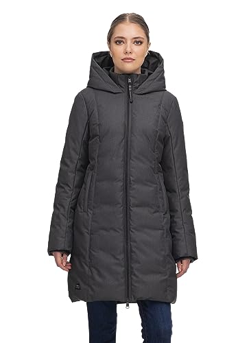 Ragwear AMARRI Damen Frauen Mantel,Parka,Steppmantel,lange Jacke,Stehkragen,wasserdicht,Grau,L von Ragwear