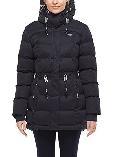 Ragwear ASHANI PUFFY A Damen Frauen Parka,Mantel,Überagngsmantel mit Kapuze,Steppmantel,wasserabweisend,Regular Fit,Blau,L von Ragwear