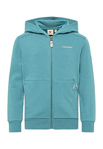 Ragwear Axell Organic Jungen Sweatjacke mit Kapuze Sweat Strickjacke Cardigan Übergangsjacke Jacke Sweatshirt mit Reisverschluss (DE/NL/SE/PL, Numerisch, 164, Regular, Aqua) von Ragwear