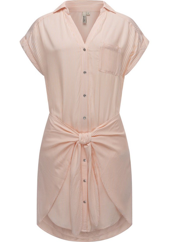 Ragwear Blusenkleid Bahaya Stripe gestreiftes Damen Sommerkleid mit Bindeband von Ragwear