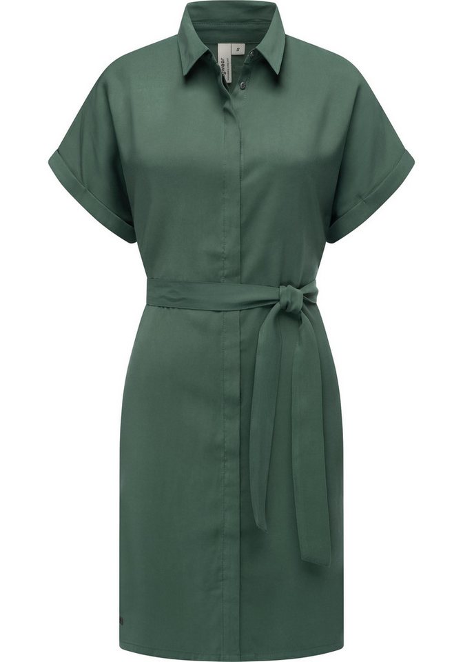 Ragwear Blusenkleid Manilla Kurzarm Midikleid mit Taillengürtel von Ragwear