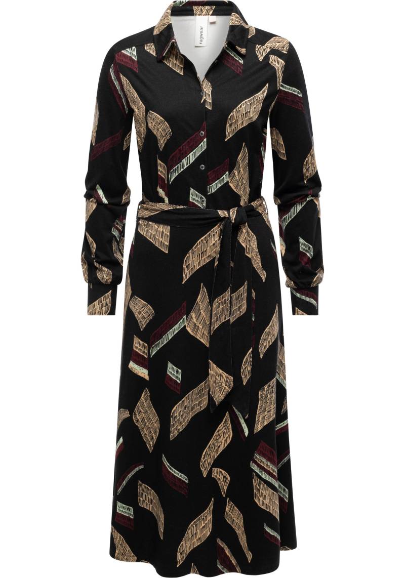 Ragwear Blusenkleid "Plantee Print" Eingrifftaschen Modisches Damenkleid mit Taillengürtel von Ragwear