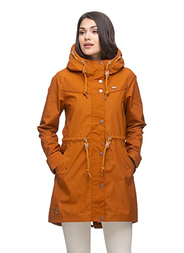 Ragwear CANNY Damen Frauen Parka,Mantel,Übergangsmantel mit Kapuze,Herbstmantel,wasserabweisend,Gelb,S von Ragwear